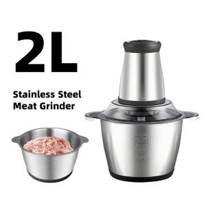2L Stainless Steel Meat Grinder Home Electric Cooking Machine Multi-purpose Cutter Food Processor