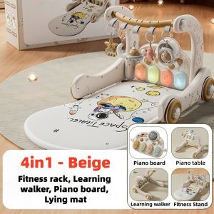 Supuon Baby Play Gym 5in1 Baby Triangle Gym Walker Game Mical Playmats Gym Newborn Rattle Piano Fitness Frame 儿童健身架