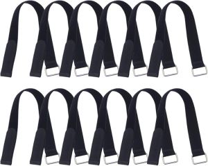 8"12"18"24"30" Hook and Loop Fastening Cable Strap - 30 Pack Reusable Nylon Extend Securing Strap - Adjustable Cinch Strap with Buckle