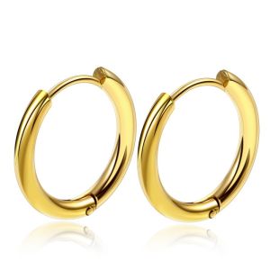 Bravego 1 Pair Men Punk Titanium Steel Hoop Earrings Korean Fashion Women Stainless Steel Earring