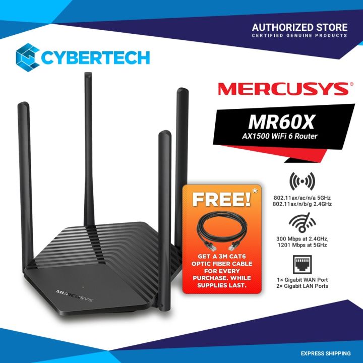 Mercusys MR60X AX1500 WiFi 6 Router | Lazada PH