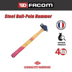 FACOM Steel ball-pein 202 1/2” hammer with hickory wood handle Over 40 years Made in France hammer antique hand tool