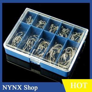 [NYNX] 100Pcs #3-#12 Black Freshwater Fishing Hooks Carbon Steel Carp Fishhooks Barbed Hooks Kit Fishing Tackle Accessories