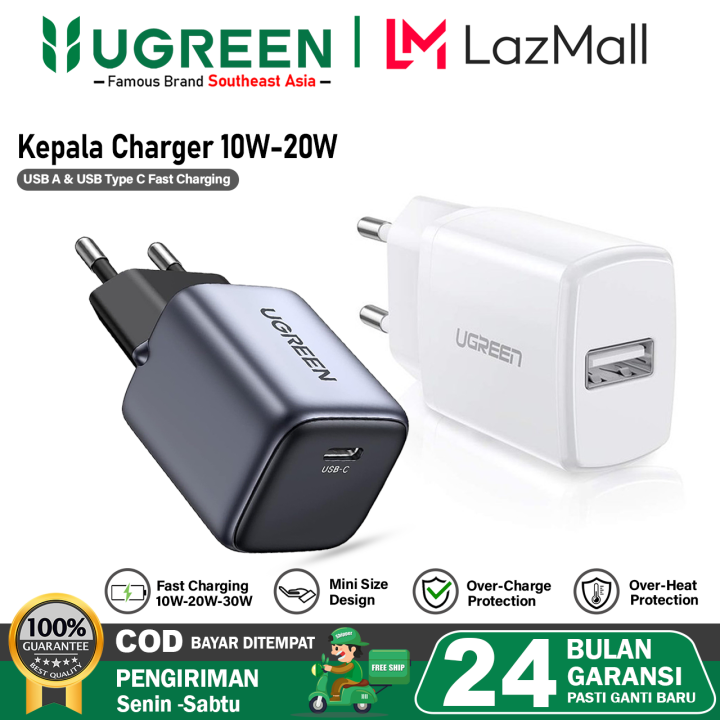 UGREEN Kepala Charger Mfi Iphone 11 12 13 14 Fast Charging 10w 20w
