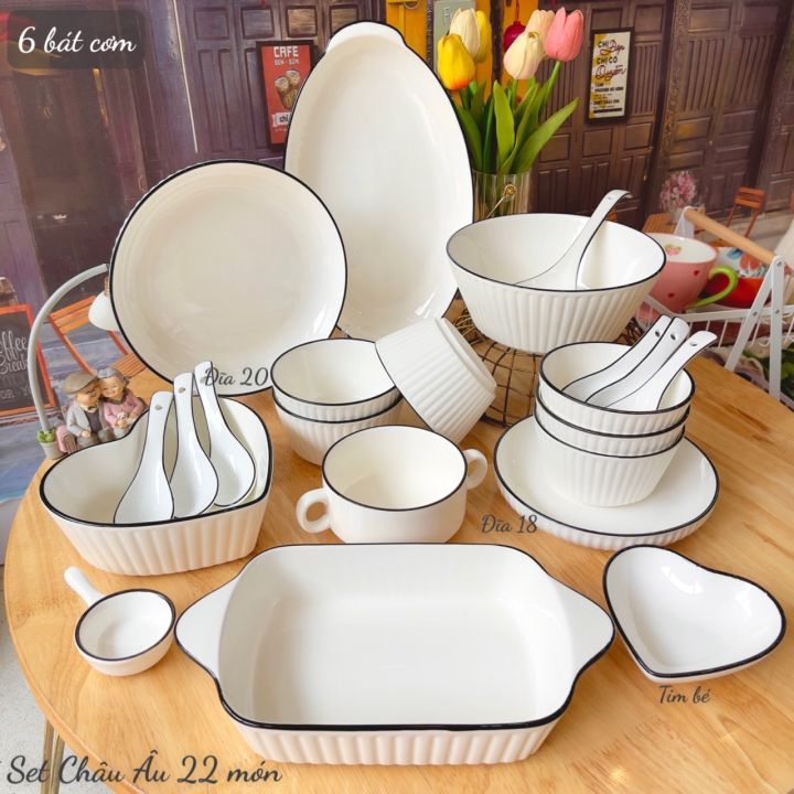 Bát Đĩa Gốm Sứ Decor, Bát Ăn Cơm, Bát Ăn Chè, Chén Dĩa Dễ Thương Bộ Bát ...