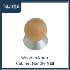 Wooden Knob with Chrome Plated Base Cabinet Handle N18