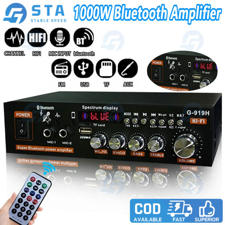 1000W G919H Power Amplifier Bluetooth Audio Stereo Amplifier Subwoofer