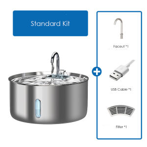 7L Đài Phun Nước Thông Minh Cho Thú Cưng Máy Rót Nước Tự Động Bằng Thép Không Gỉ Cho Chó Mèo Chim Với Bơm Siêu Yên Tĩnh Và Cửa Sổ Mực Nước