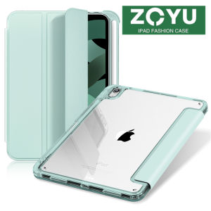 ZOYU เคส iPad DIY ใหม่ ฝาหลังป้องกันการโค้งงอฝาหลังใสสำหรับ iPad 2022 Air 5 Air 4 iPad Mini 6 iPad M1 Pro 11 (2021) Case พร้อมช่องใส่ดินสอ เคสซิลิโคนกันกระแทกขอบนิ่มเคสอัจฉริยะกันตก ช่องใส่ดินสอขวา