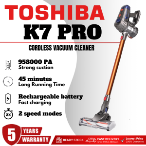 💥𝟏.𝟏 𝐍𝐞𝐰 𝐘𝐞𝐚𝐫 𝐒𝐚𝐥𝐞𝐬💥 Toshiba K7 / K9 Pro Cordless Stick Vacuum Cleaner – Strong Suction with LED Headlights Multiple Brush Heads for Pet Hair Dust Sofa and Quick Home Cleaning | Lightweight Rechargeable ( 5-Year Warranty )