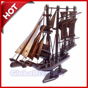 Miniatur Kapal Pinisi Kayu jati S - dekorasi rumah