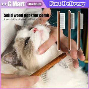 Cat Comb Stainless Steel Pet Hair Remover Wooden Handle Solid Cat Hair Comb Pet Grooming Dog Brush Cleaning Tool Pets Supplies