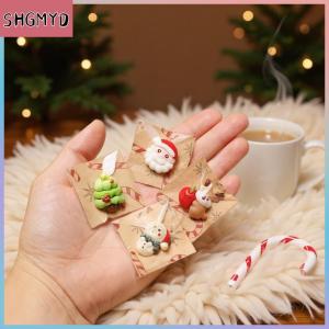 【SHGMYD】 แม่เหล็กติดตู้เย็นคริสต์มาสผสมเรซิน10ชิ้นซานตาคลอสตุ๊กตาหิมะของตกแต่งต้นคริสต์มาสในหลากหลายสไตล์สำหรับเป็นของขวัญ