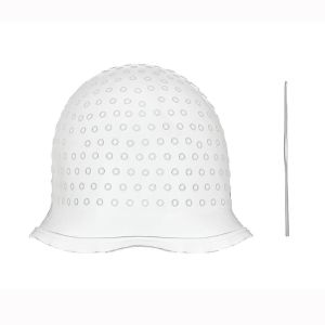 NOBLELYN Silicone Hair Coloring Highlighting Cap With Hook Reusable Hair Coloring Hat Soft Hair Hairstyling Tools