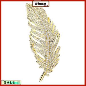 Follow Get New[Bloom Z] Luxury Exquisite Full Rhinestone Feather Brooches For Women Girls Elegant Temperament Brooch Fine Jewelry Accessories Gifts