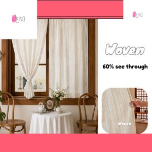 1pc Rod pocket linen sheer short curtain window valance cafe style cabinet deco kitchen