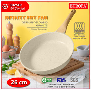 PANCI INFINITY FRY PAN 20CM/ 22CM/ 24CM/26CM Dengan gagang lembut - Frypan Germany Granite Ceramic glowing anti lengket