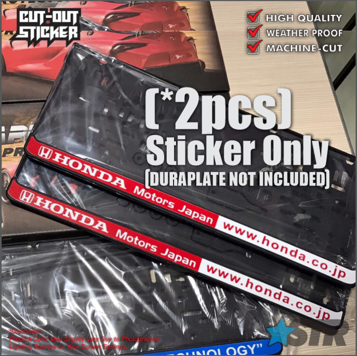 HONDA Car Plate Cover Duraplate STICKER ONLY 2pcs Cut out Waterproof Lazada Lazada PH