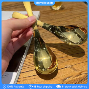 Ins Stainless Steel Korea Soup Spoons Ladle Capacity Gold Silver Mirror Polished Flatware Coffee Tableware