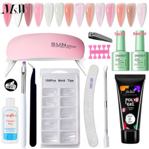 MS.W Poly Gel Nail Extension Set 13PCS/SET Extesion Nail Gel Kit Nails Crystal Builder Nail Gel Nails Set Kit Complete