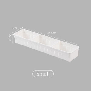 Adjustable Drawer Organizer with Detachable Dividers Cosmetic Makeup Tray Plastic Storage Bin for Kitchen Gadgets and Office Accessories