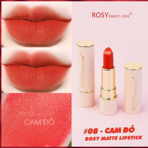 SON SÁP LÌ ROSY SWEETLOVE HÀNG CHÍNH HÃNG SON LÌ LÂU TRÔI HỒNG MÔI DƯỠNG MỀM MÔI (8 MÀU) – MÀU HỒNG SAN HÔ