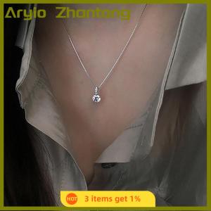 Aryio Shiny Water Drop Shaped Necklace For Women Zircon Water Drop Pendant Clavicle Chain Necklace Valentines Day Gift Wedding Party Jewelry