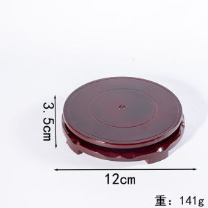 【Ship in 24H】大师已开光24小时发货仿红木木质底座聚宝盆铜葫芦花瓶奇石头铜器摆件托架佛像实木圆形托盘