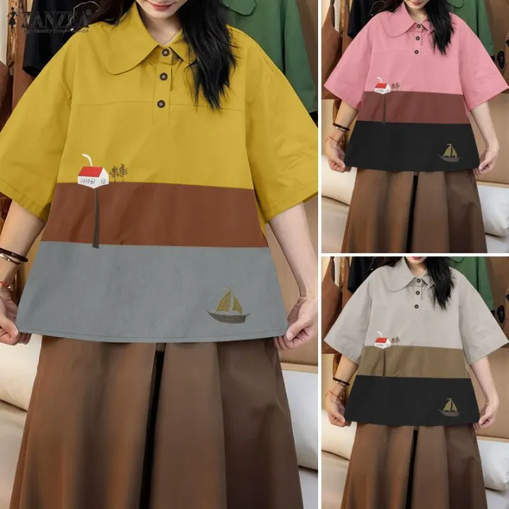 ZANZEA%20Women%20Vintage%20Casual%20Turn-Down-Collar%20Shirt%20Raglan%20Sleeve%20Cartoon%20Print%20Casual%20Top%20#0922%20-%20Image%204