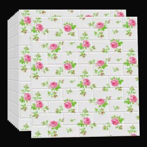 3D Brick Headboard Ceiling Wallpaper Dinding Wall Stickers Living Room Decor Waterproof Bedroom Wall Panel