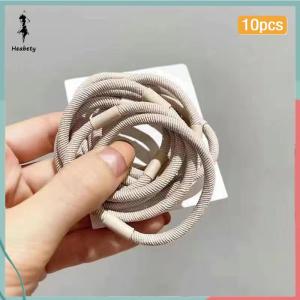 FUJIAS2🦋 10Pcs Plain Color Thick High Elasticity Hair Band For Women Girls Elastic Ponytail Holder Rubber Band Fashion Hair Accessories