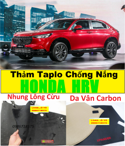 Thảm Chống Nắng Taplo Xe Honda HRV 2026-2018 Mẫu Da Carbon Và Nhung Lông Cừu Cao Cấp Có Lớp Chống Trượt