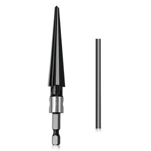 RGFV Carbon Steel Tapered Reamer Tool Chamfer Handheld Metal Hole Opener Woodworking Hexagonal Shank Taper Reamer Set Hand Reamer Tool