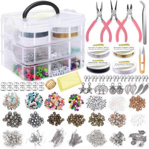 O-KAY 1171/1186pcs Set Beads for Bracelet Making Set Beads Set Kit with Tools DIY Bracelet Kit Set Beads Accessories Kit Set with Lock