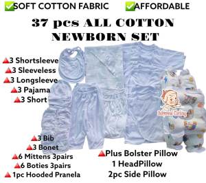 37 Pcs Newborn Baby Clothes All Cotton Set/ Infant Barubaruan Good Quality Sulit Set