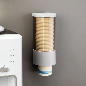 Activebae 6oz Paper Cup Holder With Self Adhesive Wall Mounted Dispenser Rack Storage Transparent Disposable Water Cup Holder