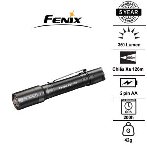 Đèn pin FENIX E20 V2 Sáng 350 Lumens Chiếu xa 126m sử dụng 2 pin AA