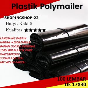 polymailer hitam glossy 17x30 kantong Plastik packaging