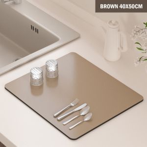 Kitchen Diatomite Absorbent Countertop Mat Quick Dry Table Pad