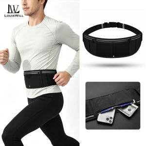 LouisWill Sports Waist Pack Bag Pouches Waist Belts Bag Adjustable Running Pouch Waterproof Money Phone Waist Fanny Pack Jogging Belt Fanny Pack With Reflective Strip for Workouts