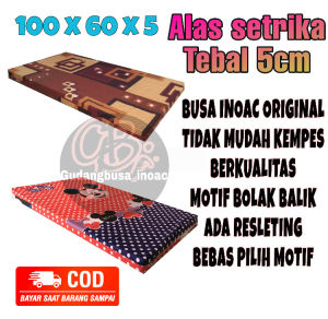 Alas gosok tebal 5cm alas setrika busa inoac ukuran 100cm x 60cm x 5cm original inoac atau kasur bayi berkualitas awet tahan panas bisa pilih motif sudah plus sarung