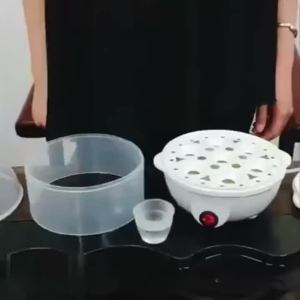 Electric Egg Boiler MultifunctionalEggs Cooker Steamer Poacher for Kitchen Use White PP Stainless Steel 350W