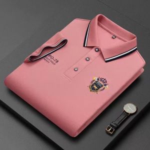 IELGY Mens polo new business T-shirt casual polo lapel top