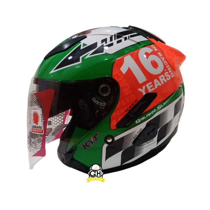 HELM KYT GALAXY FLAT R MOTIF MUGELLO GP RACE CIRCUIT DOUBLE VISOR