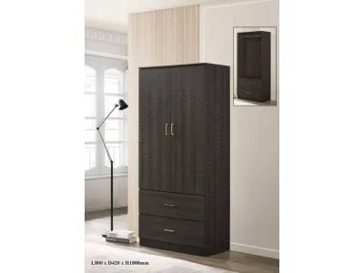 (FurnitureSG) 2 door wardrobe with drawer