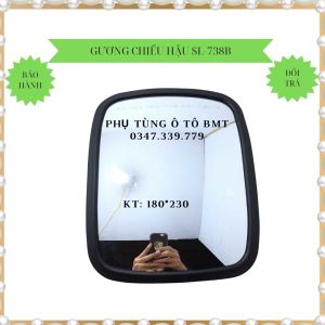 Gương chiếu hậu xe cửu long 1 tấn xe cày độ Hyundai Daewoo. Mã gương SL738B bắt táo chính giữa hình chữ nhật kích thước L230xb180
