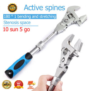 10นิ้ววงล้อประแจปรับ5-In-1ประแจโลหะกระจก180องศาเครื่องมือซ่อมแซม