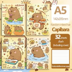 Cute Capybara Writing Notebook 32 Sheets Cartoon A5 Notebook for Kids School Supplies