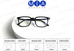 Gọng kính MIA EYEWEAR G66 thời trang chất liệu nhựa cao cấp kiểu dáng vuông hiện đại nam nữ
