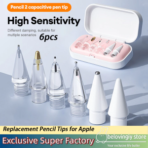 Six-piece set of replaceable needle tubes for Pencil Pro/1/2/3 generations suitable for writing drawing and anti-slip modification tips.